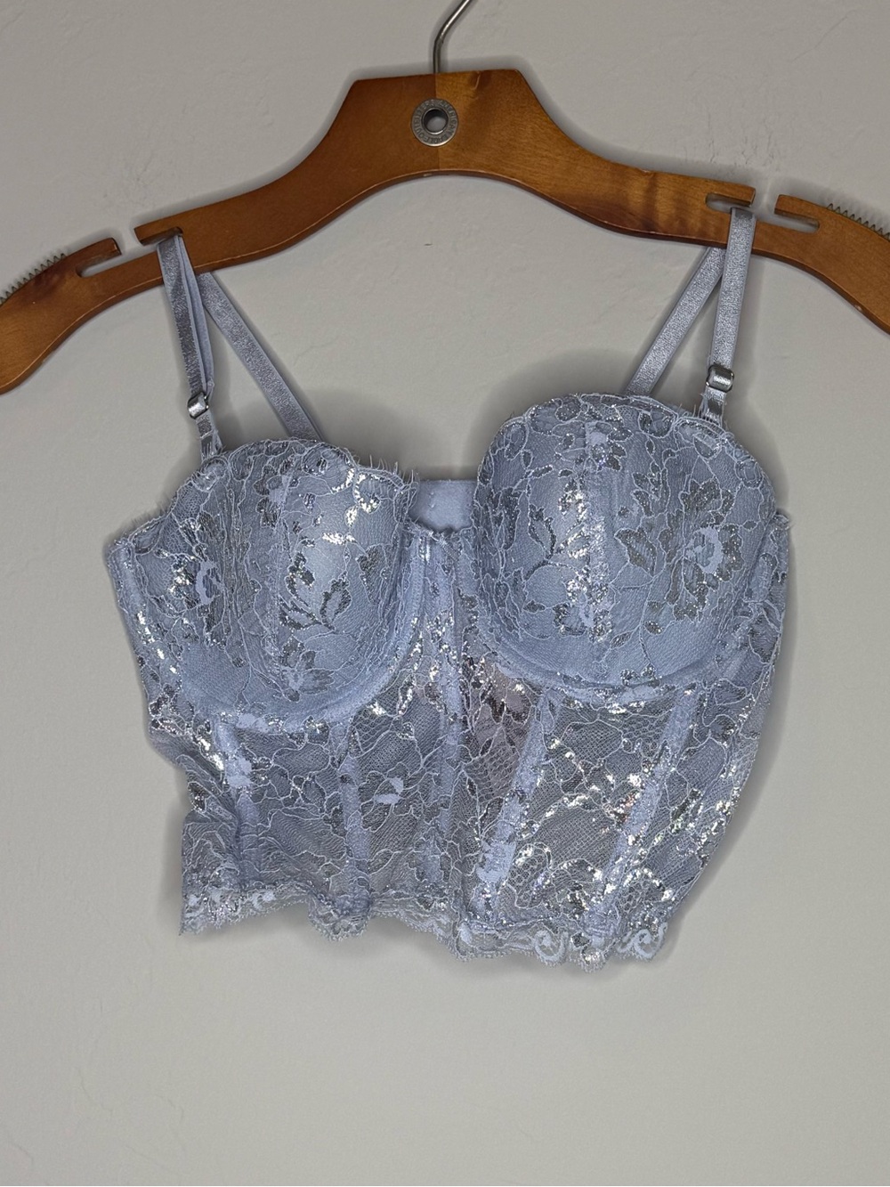 VS Dream Angels bustier lace lavender size 34C convertible - Picture 2 of 6